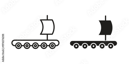 Wood Raft icon set, logo vector eps10