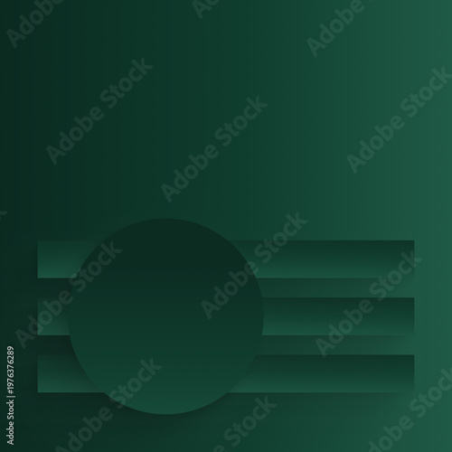 Abstract geometric dark green background with horizontal lines and circle, minimalist gradient modern design, linear composition, structured visual backdrop