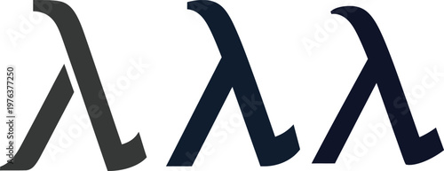 Three variations of the greek letter lambda displayed as a clean vector graphic design element