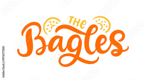 The Bagels hand lettering modern calligraphy logo