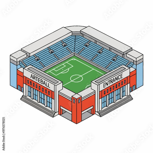 Soccer Stadium Football Field Arena Structure.