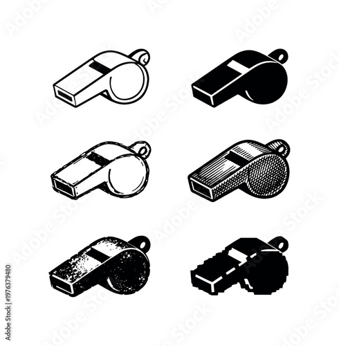 Lightweight referee whistle used to signal fouls and start or stop play during a basketball match | Create ONE image containing