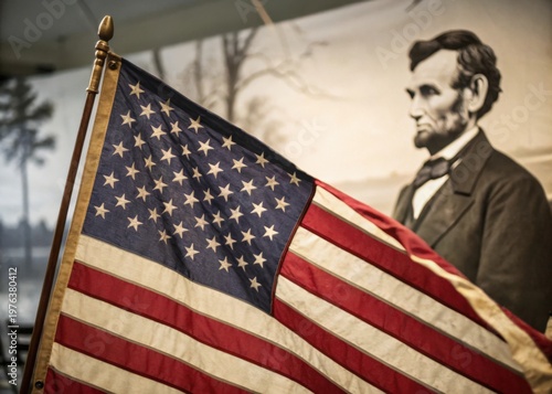American Flag with President Lincoln
