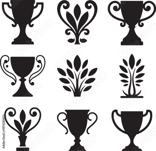 Elegant Trophy and Award Silhouettes