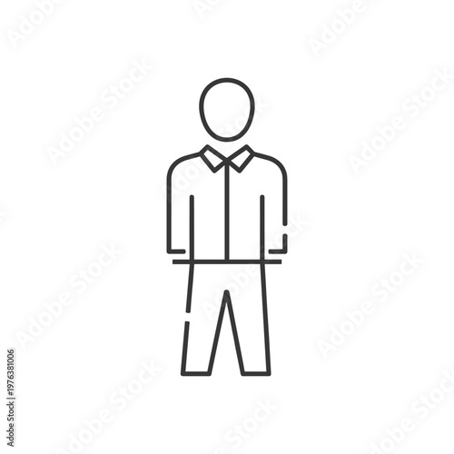 Businesswoman line icon vector, professional female office worker with tie and tablet, corporate employee avatar symbol for web design