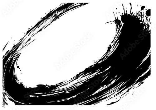 毛筆タッチの躍動感あるライン背景