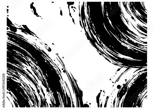 毛筆タッチの躍動感あるライン背景