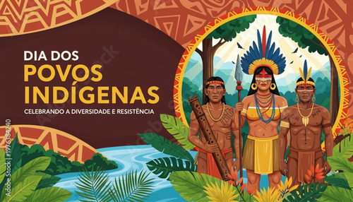 Dia dos Povos Indígenas Banner Celebrando Diversidade Resistência Brasil
