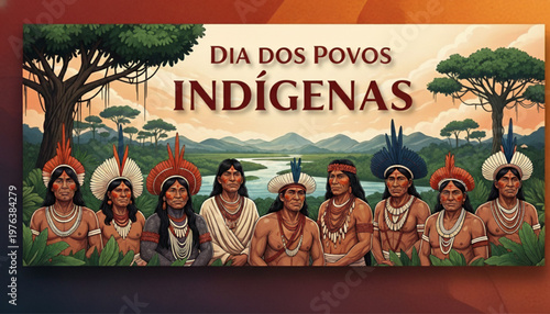 Dia dos Povos Indígenas Banner Povos Originários Cultura Tradição Brasil