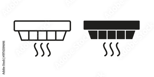 Smoke detector icon silhouette. Editable stroke. Line vector illustration design