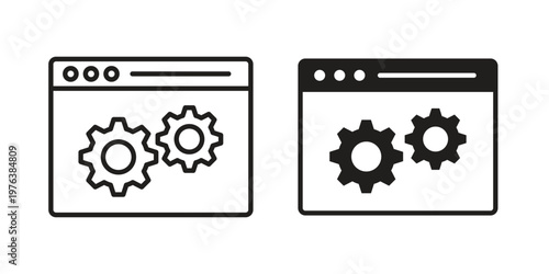 Software icon silhouette. Editable stroke. Line vector illustration design