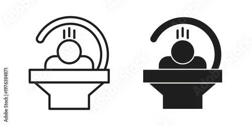 Solarium icon silhouette. Editable stroke. Line vector illustration design