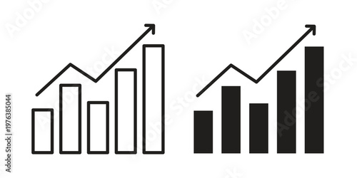 Stagflation icon silhouette. Editable stroke. Line vector illustration design
