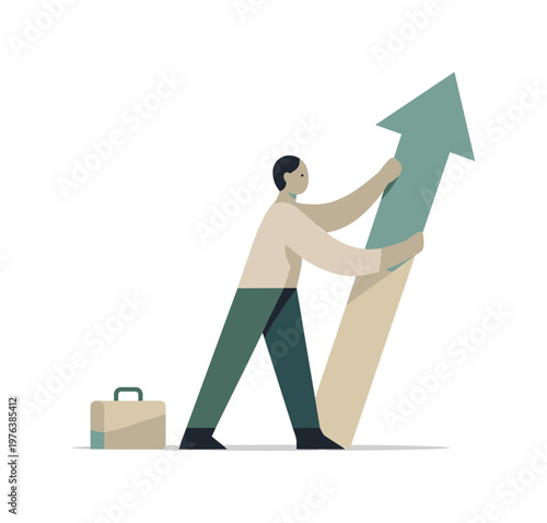 Human shaping professional direction expanding as the figure aligns the directional form with body orientation, testing coherence