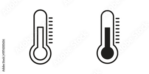 Thermometer icon silhouette. Editable stroke. Line vector illustration design