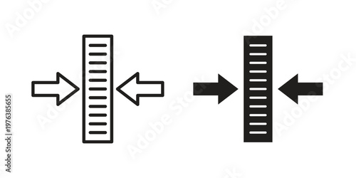 Thickness icon silhouette. Editable stroke. Line vector illustration design