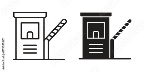 Toll road icon silhouette. Editable stroke. Line vector illustration design