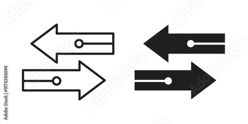 Transfer icon silhouette. Editable stroke. Line vector illustration design