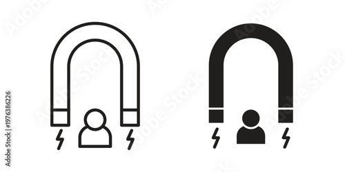 User engagement icon silhouette. Editable stroke. Line vector illustration design