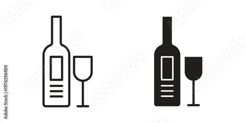 Vodka icon silhouette. Editable stroke. Line vector illustration design