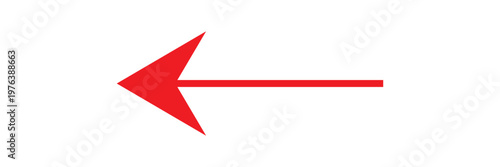 Red arrow icon on white background. Flat style. Long arrow symbol for web site design, logo, app, UI. Red arrow indicated the direction symbol. Long arrow sign.
