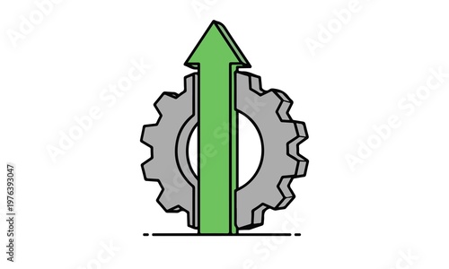 Industrial Growth Concept with Gear and Upward Arrow