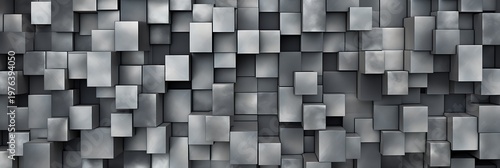 An abstract textured background of an array of cuboid. The shades are various and the arrangement is seemingly random. The effect is modern and dynamic.