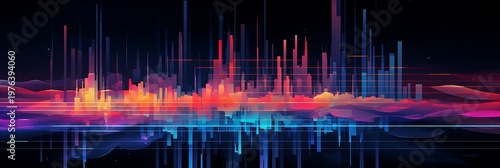 Abstract illustration of colorful data visualization representing data streams