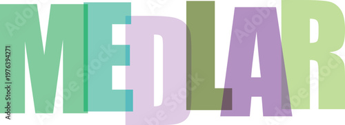 Multicolored Media Text Logo white background