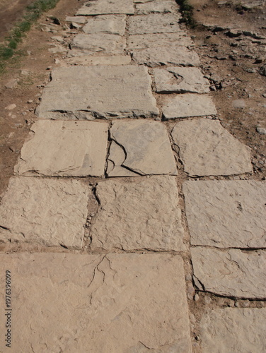 Tableau sur toile Old stone pavement structure