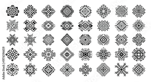 Geometric Tribal Patterns And Ornaments whisk illustration