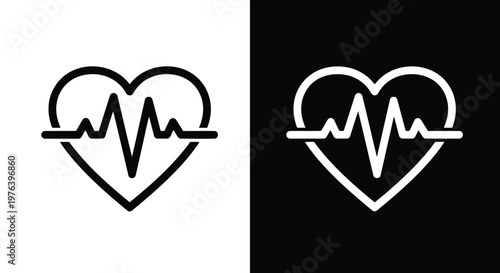 Heartbeat and Heart Icons whisk illustration