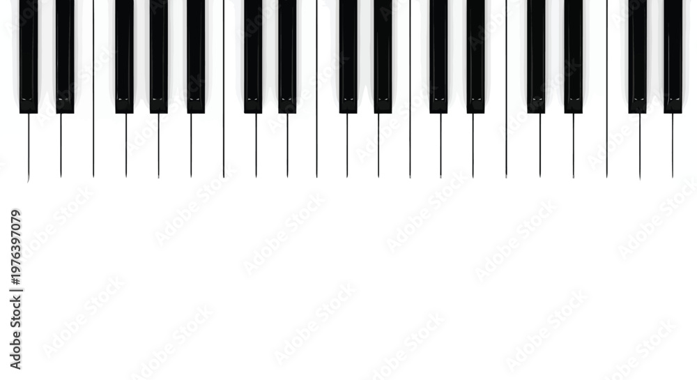 Fototapeta premium Piano Keyboard Keys Top View Keywords: piano, keyboard, music, instrument, keys, black, white