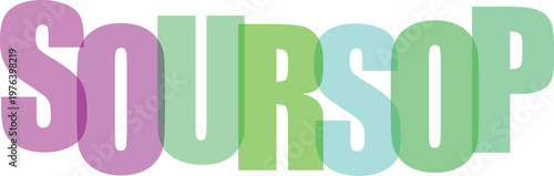 Soursop colorful typography white background