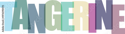 Tangerine Colorful Letters Isolated on White Background