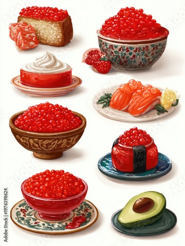 Fruit and Vegetable Food Illustrations