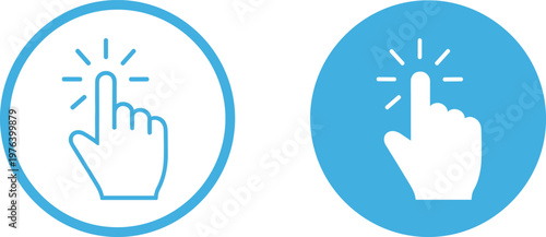 Click Hand Gesture Icon Set for Web, App, and User Interface Interaction Graphics