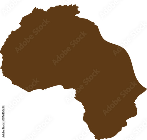 Brown silhouette of africa continent