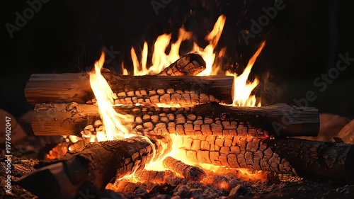 Calm Campfire Flames at Night – Clean Smooth HD Video