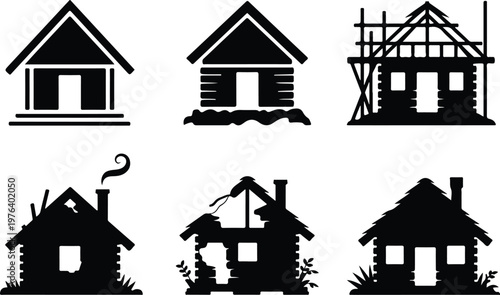 Hut Silhouette Icon Small House Outline Simple Design