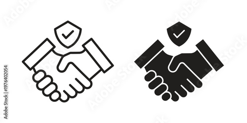 Trust icon clipart symbol isolated on white background. Flat and stroke designs.