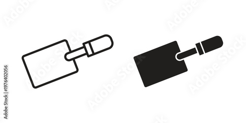 Trowel icon clipart symbol isolated on white background. Flat and stroke designs.