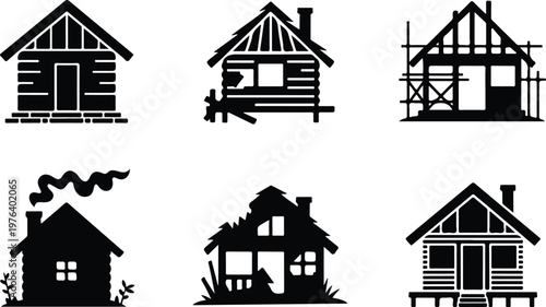 Hut Silhouette Icon Small House Outline Simple Design