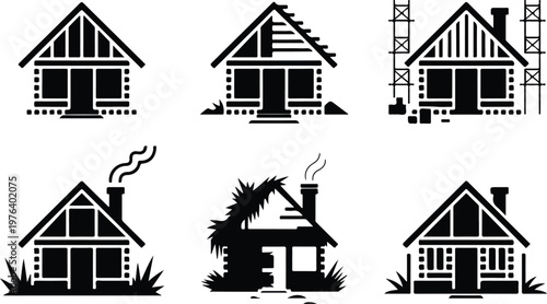 Hut Silhouette Icon Small House Outline Simple Design
