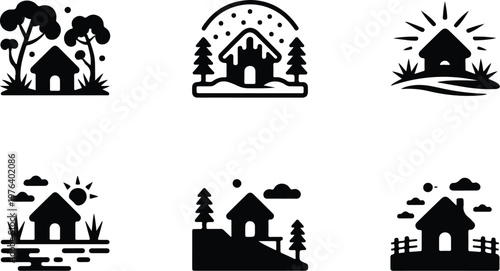 Hut Silhouette Icon Small House Outline Simple Design