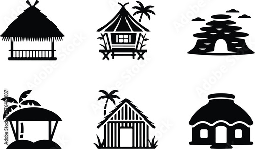 Hut Silhouette Icon Small House Outline Simple Design
