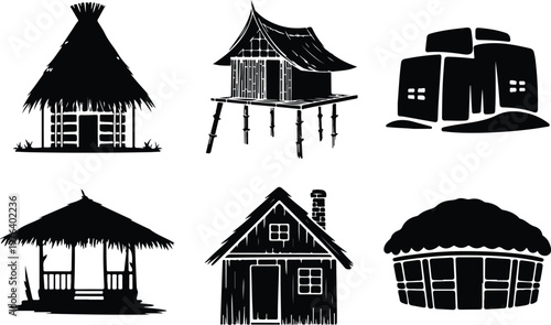 Hut Silhouette Icon Small House Outline Simple Design