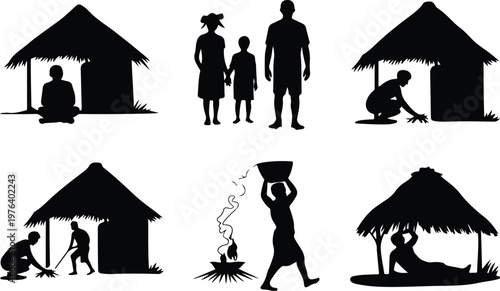 Hut Silhouette Icon Small House Outline Simple Design