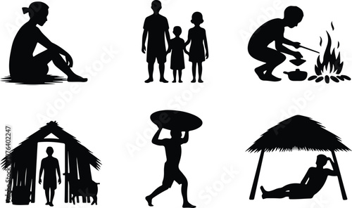 Hut Silhouette Icon Small House Outline Simple Design