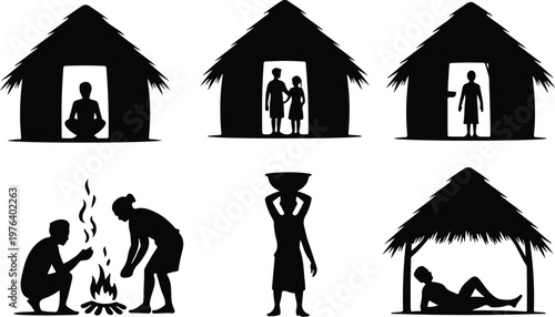Hut Silhouette Icon Small House Outline Simple Design